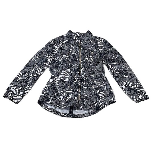 White House Black Market WHBM Jacket Coat Tropical Floral Size Medium M - Picture 4 of 17